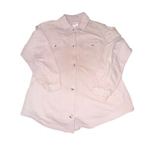 Gentle‎ Fawn Women Pink Knit Button Down Shacket Shirt Jacket Size M Collared